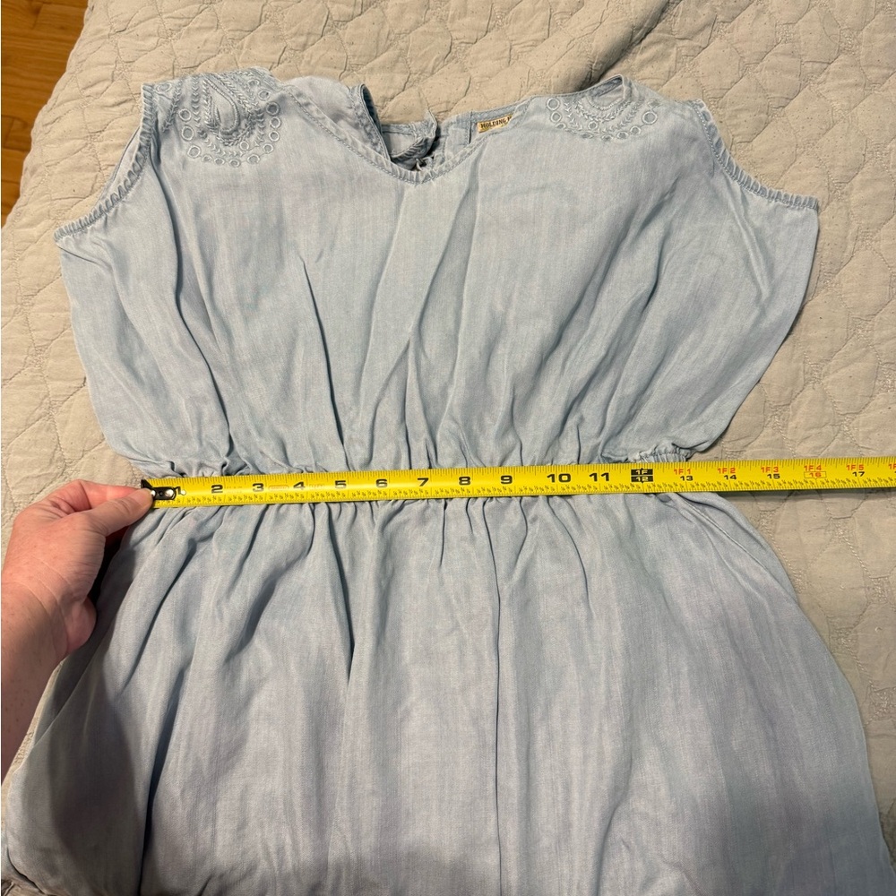 Anthropologie Holding Horses Eyelet Hem Sleeveless Dress Boho Summer Mini - Picture 11 of 16